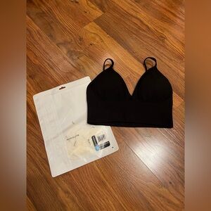 New Alphalete sports bra top seamless ribbed black size small